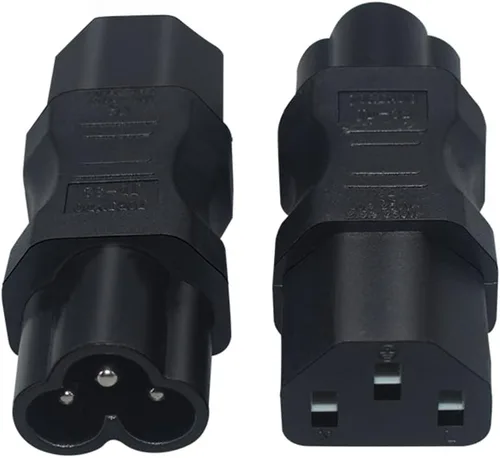 Vista 3 de Adaptador C6 a C13 Compatible con laptops, impresoras, monitores Convertidor de corriente CA de 10 A 250 V