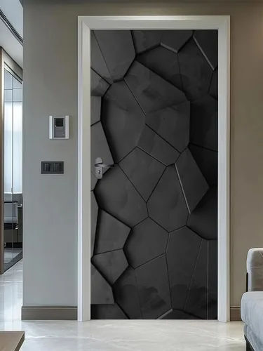 Vista 12 de artfanke Murales 3D de bosque caducifolio amarillo para puerta, 30.3 x 78.7 pulgadas, calcomanías autoadhesivas para puerta, póster de bricolaje