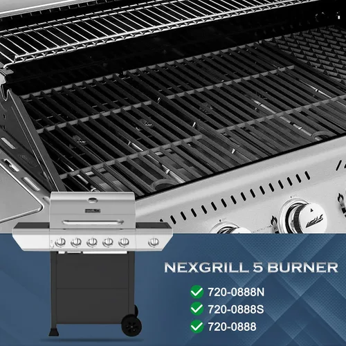 Vista 4 de Rejillas de repuesto de 17 pulgadas para Nexgrill 4 Burner 720-0830H, 720-0783E, 720-0830X, 5 quemadores 720-0888N, 720-0888, 720-0888S, Charbroil