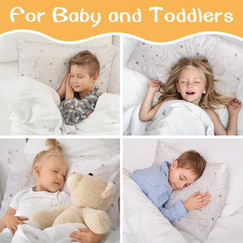 Vista 5 de Winmany Paquete de 2 fundas de almohada para niños pequeños, fundas de almohada de satén de seda para bebés de 19.3 x 14.2 in, fundas de almohada
