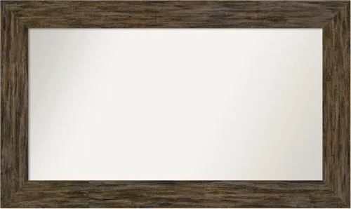 Vista 82 de Amanti Art Espejo personalizado, espejo de baño marrón Fencepost, espejo de pared o espejo de tocador de baño sobre el fregadero (27 x 27 pulgadas)