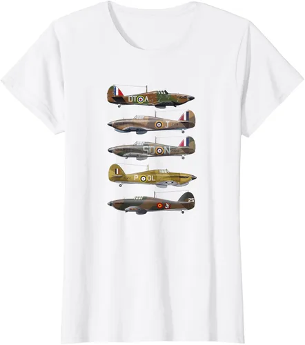 Vista 12 de Hawker Hurricane is a British WW2 camiseta de aviones de combate Negro