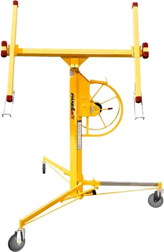 Vista 2 de Panellift® The Original Drywall Lift 439, polipasto de chapa de accionamiento de cadena de grado profesional para paredes y techos, elevación máxima