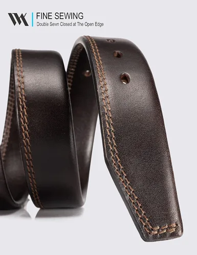 Vista 5 de WOLFANT Cinturón casual de cuero de grano completo para jeans, cinturón de trabajo 100% italiano de cuero sólido