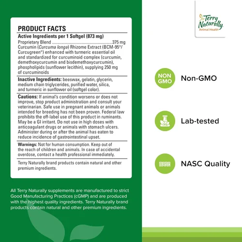 Vista 2 de Terry Naturally Animal Health Curacel Curcumina - Antioxidante - 60