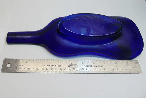 Vista 8 de UpC- Plato de inmersión reciclado para botellas de vino azul cobalto