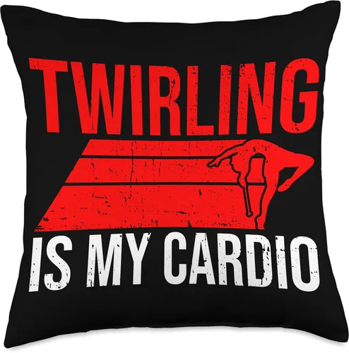 Vista 4 de Baton Twirling & Majorette Dance Designs Baton Twirler Design for Twirling Recitals Throw Pillow, 16x16, Multicolor