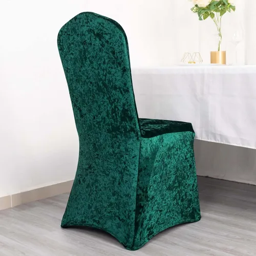 Vista 15 de Efavormart - Funda elástica para silla de banquete de terciopelo triturado y elastano beige con bolsillos para los pies, funda para silla de boda