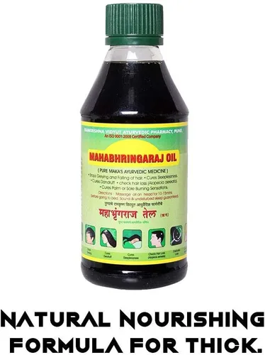 Vista 2 de Aceite de masaje para el cuero cabelludo Mahabhringraj Ramakrishna Pharma, 6.76 onzas líquidas