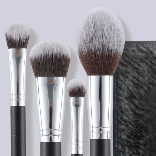 Vista 4 de ENERGY Juego de brochas de maquillaje de primera calidad, bronceador, rubor, corrector, contorno de sombra de ojos con polvos de crema líquida