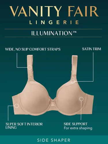 Vista 4 de Vanity Fair Brasier Illumination de figura completa con soporte zonificado para mujer, copas ligeramente forradas hasta DD