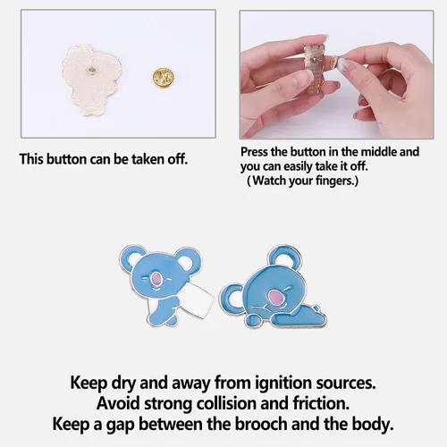 Vista 2 de 2pcs KPOP Brooch KPOP Merchandise Set KPOP Army Bangtan Cute Enamel Lapel Pin KPOP Gift for Children Women Clothing Backpack