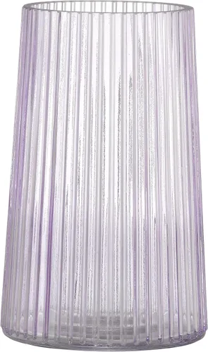 Vista 8 de Jarrón de vidrio ámbar para flores, florero para ramo, jarrones de vidrio modernos, jarrones acanalados para sala de estar, dormitorio, mesa
