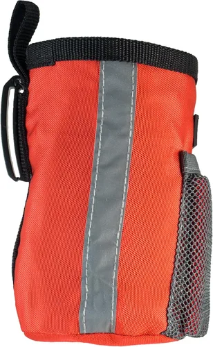 Vista 4 de Bolsa para perro, bolsa para llevar bocadillos y juguetes, bolsa de calidad profesional disponible en rojo, naranja y azul, por barkOutfitters, Rojo