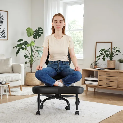 Vista 7 de Homall - Silla de oficina de escritorio ergonómica con patas cruzadas y ruedas, giro de 360° y altura ajustable para meditación y TDAH, silla