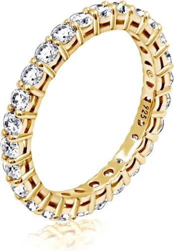 Vista 56 de Amazon Essentials Anillo de plata de ley chapada en platino o oro con circonita cúbica redonda de elementos infinitos