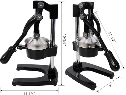 Vista 2 de Exprimidor manual de hierro fundido, exprimidor de encimera resistente para uso comercial, exprimidor de acero inoxidable para frutas frescas