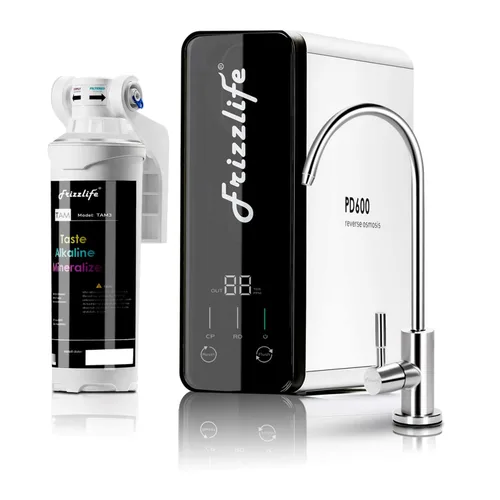 Vista 12 de Frizzlife Filtro de agua de ósmosis inversa 1000GPD, estándar NSF/ANSI 58&53&42&372, sistema de ósmosis inversa mineral alcalino pH+, RO sin tanque