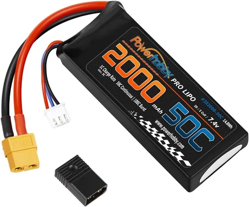 Vista 3 de Powerhobby 2s 7.4v 2000mah 50c Lipo Batería w XT60 Plug + Adaptador (2) Compatible con: Traxxas 1/16 E-Revo Slash Rally Summit