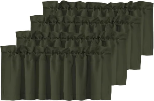 Vista 54 de H.VERSAILTEX - Cenefa térmica para ventana con dobladillo para barra, para oscurecer las habitaciones; ideales para la cocina, 52” x 18” Gris paloma