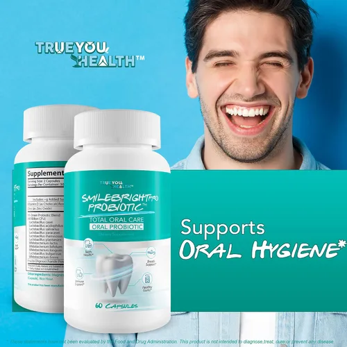 Vista 5 de Smile Bright Pro - Nuestro mejor probiótico oral para el cuidado bucal total, probióticos orales para el mal aliento bucal, probióticos