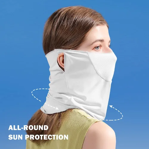 Vista 3 de Protector facial unisex UV multiusos protector para el cuello, polaina elástica para la cara con bucles para las orejas
