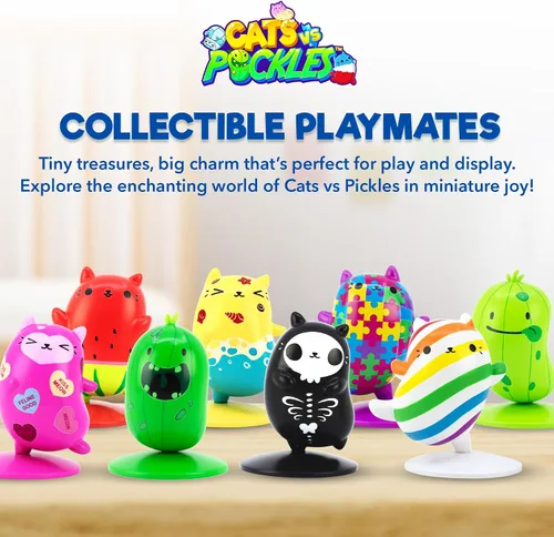 Vista 5 de Cats vs Pickles Paquete de 3 mini figuras Mini figuras para niños Figuras de animales pequeños Juguetes de plástico para niños y adultos