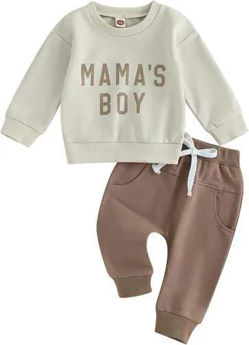 Vista 17 de Ropa de otoño e invierno para bebé niño pequeño, sudadera con cuello redondo y pantalones deportivos
