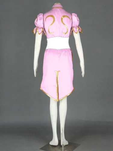 Vista 7 de YOUYICOS Talla de EE. UU. Rosa Cheongsam Chun Li Cosplay Disfraces Traje de mujer