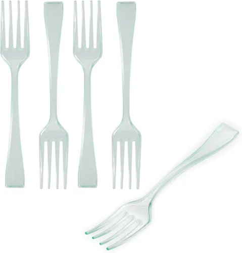 Vista 15 de Restaurantware - Mini tenedor de plástico negro, 4 pulgadas, 100