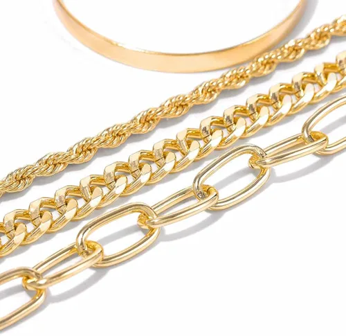 Vista 5 de Zeelina Pulsera de gargantilla chapada en oro con clip de cadena apilable ajustable para mujeres y niñas