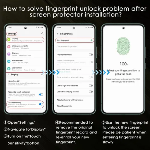 Vista 8 de Protector de pantalla de privacidad de vidrio templado para Samsung Galaxy S23 de 6.1 pulgadas, compatible con huellas dactilares, resistente a