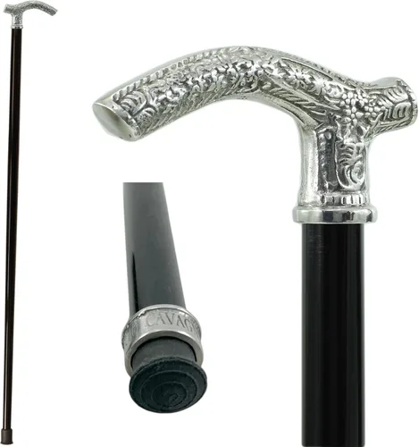 Vista 5 de Handmade Walking Cane - Artisanal Wood & Solid Pewter Handle, Elegant Walking Stick for Men & Women, Luxury Made in Italy Gift