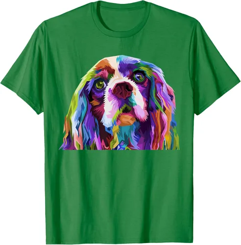 Vista 3 de Camiseta con diseño de Cocker Spaniel de arte pop para dueños de perros, Negro, S