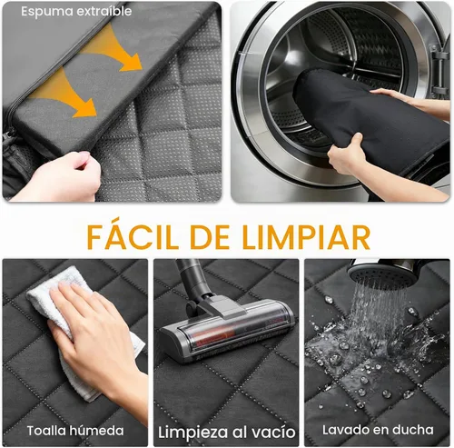 Vista 8 de PETICON SUV Cargo Liner for Dogs, Pet Trunk Cover with Cushioned Sides Negro