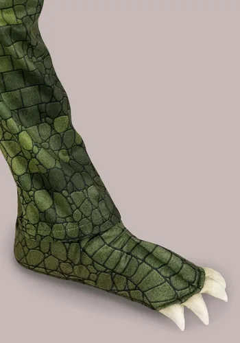 Vista 8 de Disfraz de cocodrilo peligroso para niños, disfraz de reptil verde con capucha para Halloween