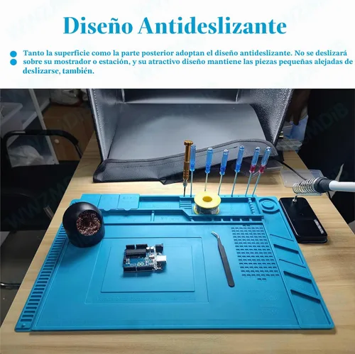 Vista 5 de WWZMDiB Alfombrilla de soldadura de silicona resistente al calor 932°F (S-130【30 x 20cm / 11.8 x 7.9”】)