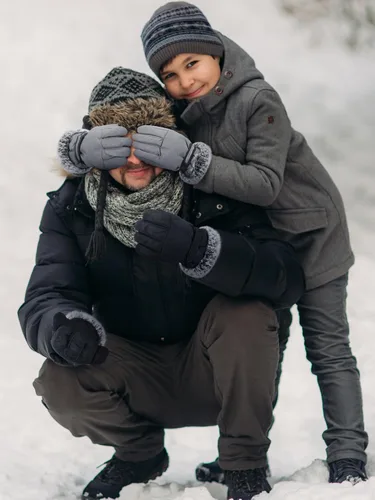 Vista 6 de Bencailor 2 pares de guantes de esquí de invierno para mujeres, hombres y jóvenes, guantes impermeables de piel sintética, guantes cálidos a prueba