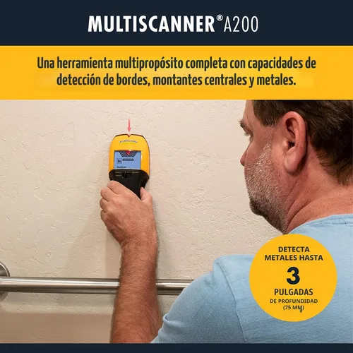 Vista 2 de Zircon MultiScanner A200 – Escáner de pared electrónico, detector de pernos y metales con detección de cables de corriente alterna en vivo, puntero