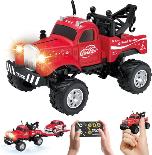 Vista 10 de MOONTOY 1:64 Escala Mini RC Car Alloy RC Truck con luces LED y remolque 2.4Ghz Remote and App Control Toy Car, 3-Speed Adjustment Pocket Mini Rc