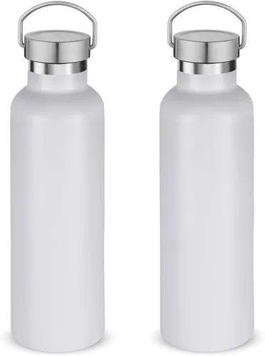 Vista 39 de Volhoply 24 onzas Botella de agua aislada con boca estándar con tapa de combinación de plástico y acero inoxidable, botellas de agua de 304 18/8