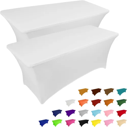 Vista 23 de IVAPUPU - Mantel de elastano para mesas rectangulares, ajustado, elástico, lavable, protector de mesa para eventos, fiestas, bodas, cócteles, Negro