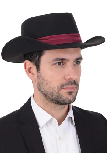 Vista 3 de Sombrero de Disfraz de Jugador de Saloon del Lejano Oeste para Adulto Multicolor