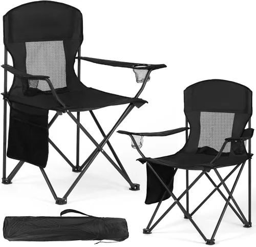 Vista 13 de WEIDIORME Paquete de 2 sillas de campamento ligeras para adultos y adolescentes, sillas portátiles plegables de capacidad de 250 libras con bolsa