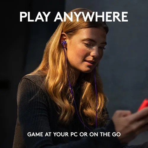 Vista 2 de Logitech G Auriculares para juegos 333 con controladores de audio duales, micrófono en línea y control de volumen, compatibles