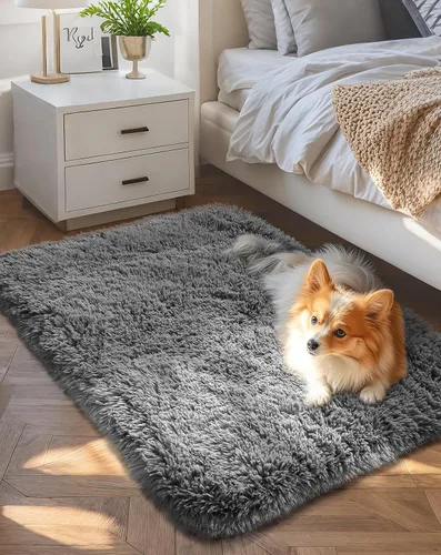 Vista 60 de Ophanie - Alfombras para sala de estar, antideslizante y suave, de felpa grandes y peludas para dormitorio, peludas para niños y niñas, decoración