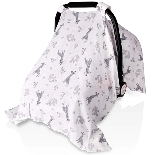 Vista 17 de Metplus Funda de muselina para asiento de coche para bebés, funda transpirable para asiento de coche infantil, funda ligera para portabebés