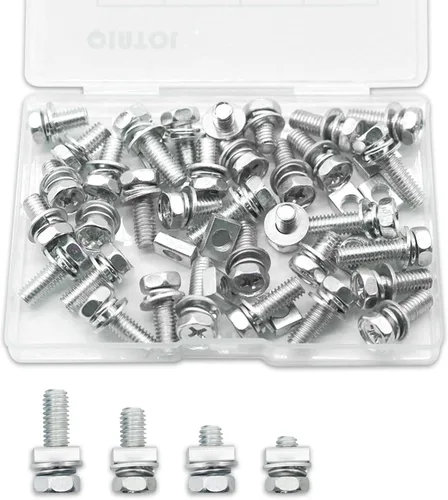 Vista 8 de Juego de 6 piezas de pernos y tuercas, pernos y tuercas para batería de motocicleta, tornillo y tuerca de batería de motocicleta M6x16MM, pernos