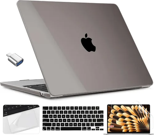 Vista 37 de TWOLSKOO Compatible con funda para MacBook Air M4 de 15 pulgadas versión 2025-2023 M4 A3241 M3 A3114 M2 A2941, carcasa rígida de plástico y Cristal
