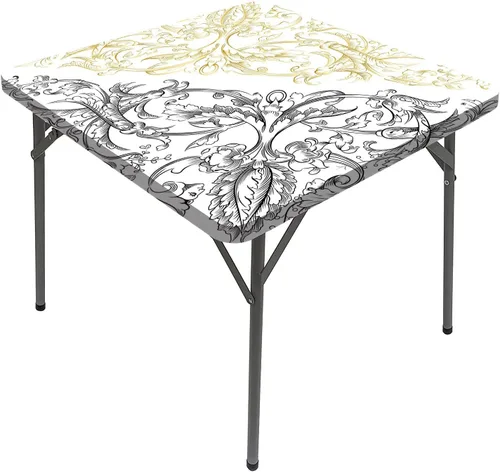 Vista 10 de Manteles florales, lindos manteles de primavera románticos retro cuadrados para mesa de comedor, se adapta a mesas de 24 x 24 pulgadas